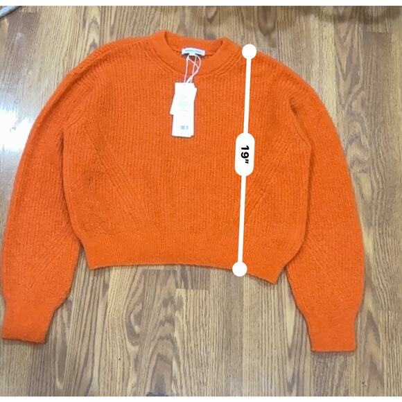 Veronica Beard in deep orange Mohair blend Melinda Crew Neck Sweater sz L - Picture 4 of 11